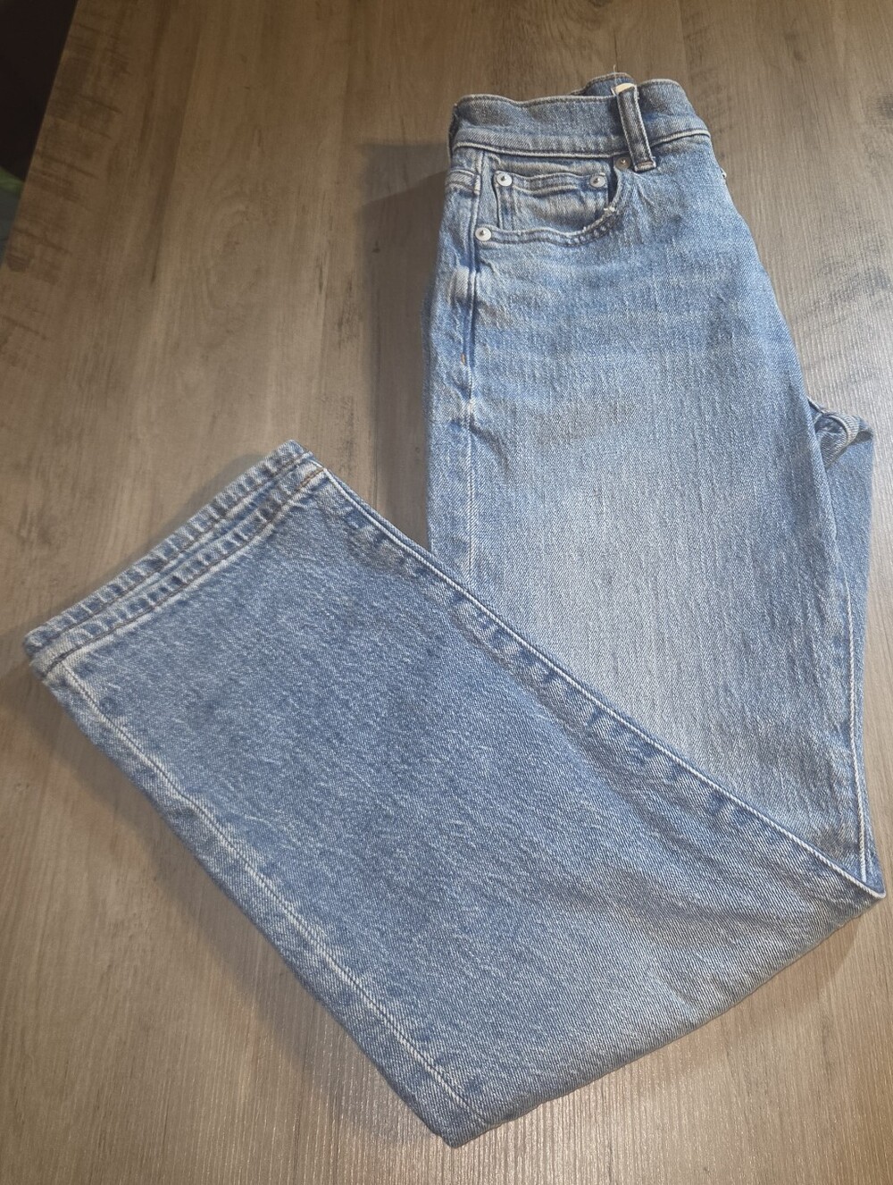 Madewell 90s Straight Jeans Light Wash High Rise Size 23 Petite 23P DM4427
